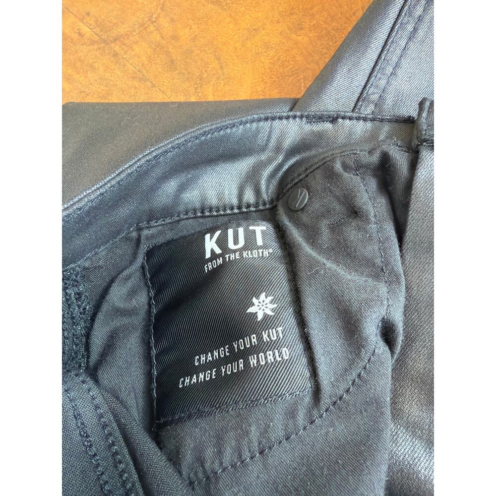 Kut from the Kloth Black Shiny Waxed Denim Jeans Size 6 - Picture 5 of 8